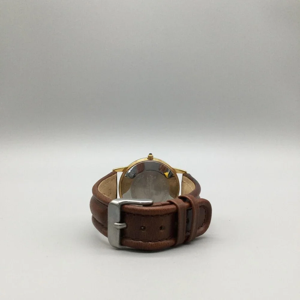 One In A Million Mens Watch 34mm Don't Look Back Gold Tone Leather New Battery